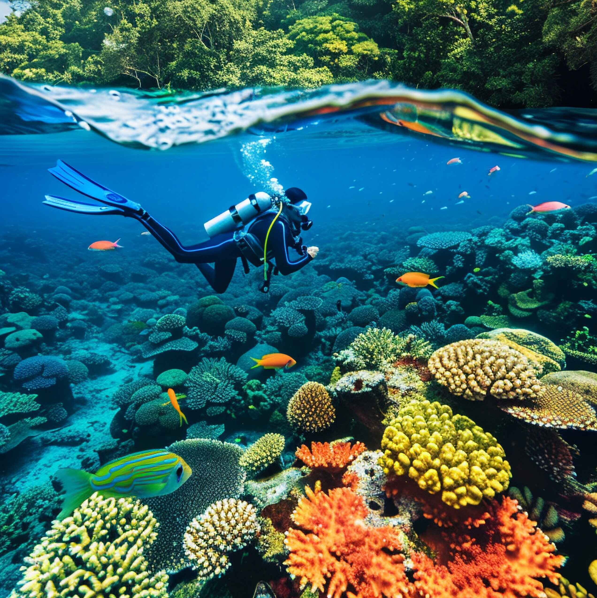 scuba diving spring break at tropical reef location